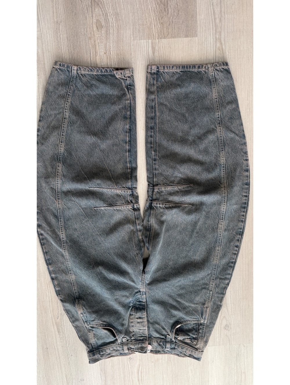 Free People We The Free Good Luck Barrel size26 Charcoal Gray Acid-Wash